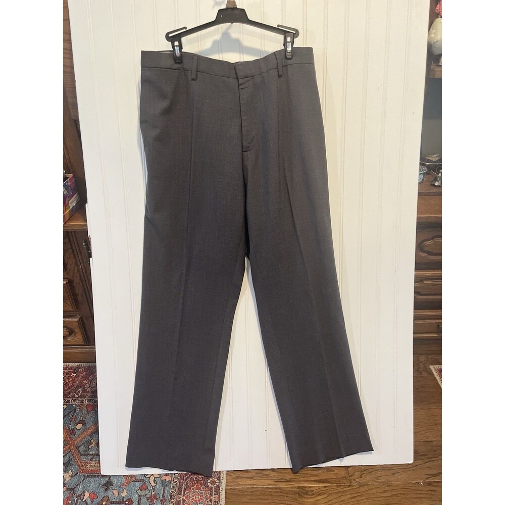 Banana Republic Men’s Dress Pants Classic Fit Gray Wool Twill Pleated 35"